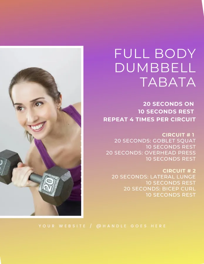 Full body dumbbell tabata workout