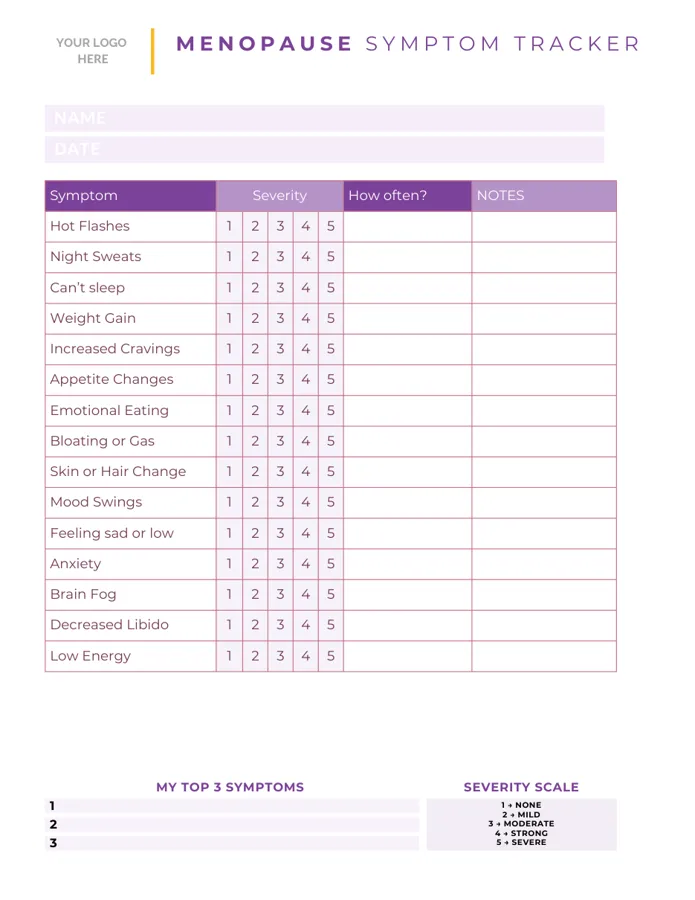 Menopause symptom tracker