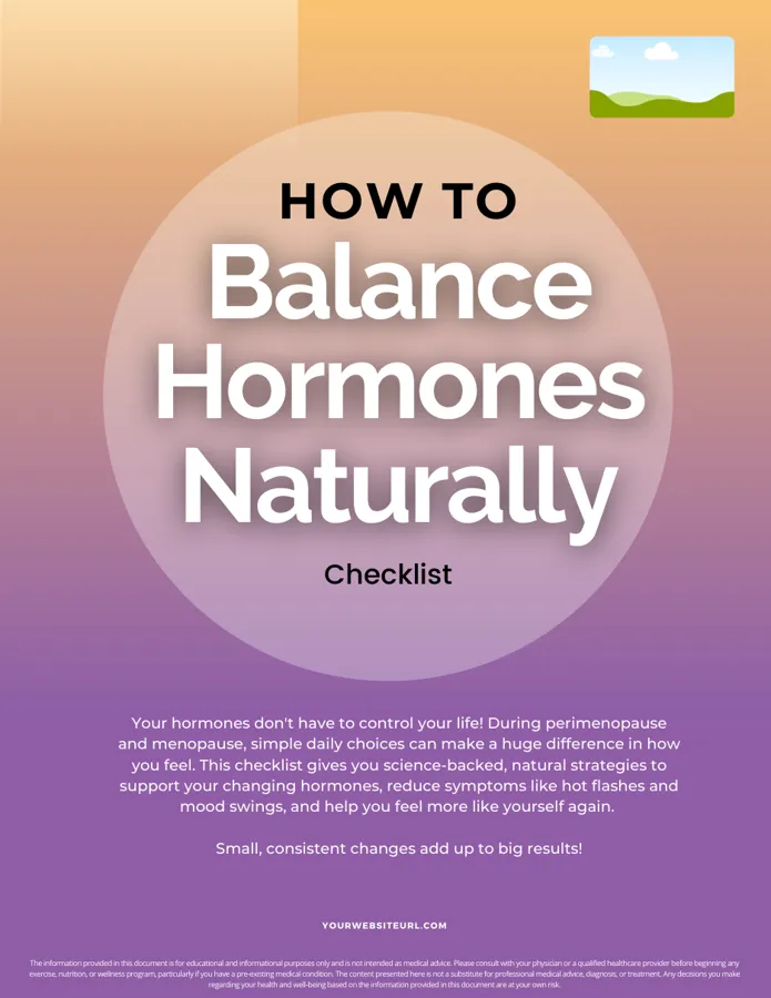 Balance your hormones checklist page