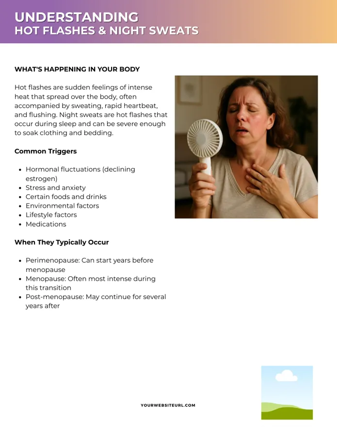 Hot flashes and night sweats guide page